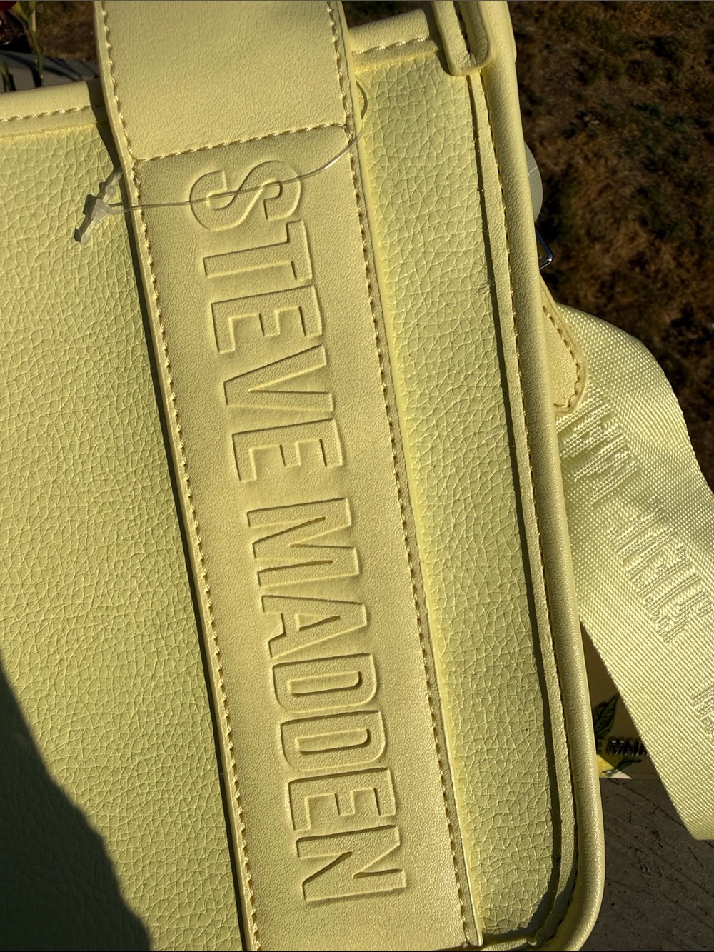 Steve Madden Pale Yellow Mini Crossbody Tote - Picture 4 of 12